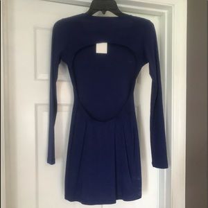 Long sleeve open back dress